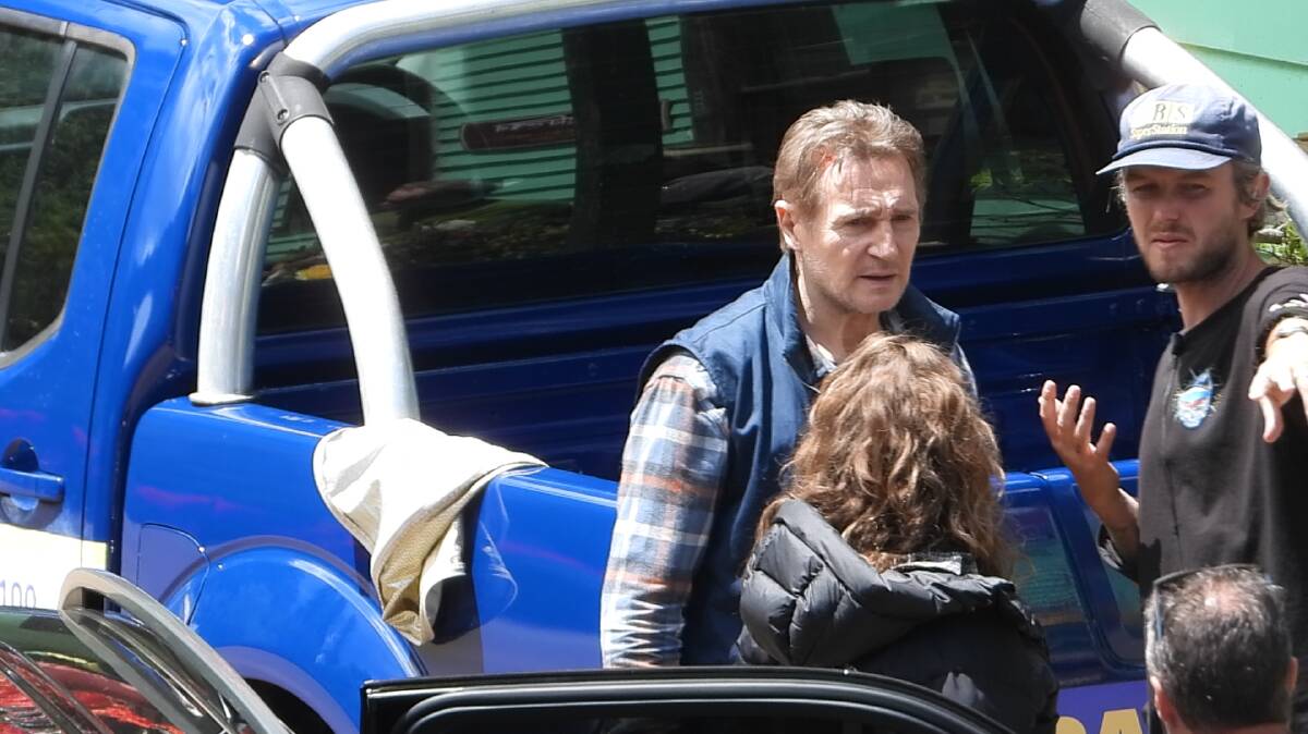 Liam Neeson on the set of The Ice Road 2: Road to the Sky. Picture supplied