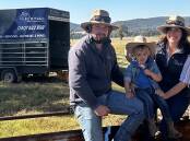 Hailing from America Madison, Malcolm, 2.5 years, and Roy Watkins, Grenfell, founded R&M Watkins Sheep Contracting Services in Australia after noticing a gap in the industry. Picture supplied.