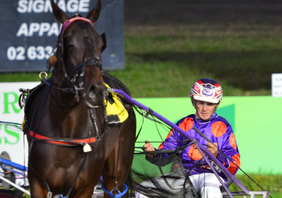 FOUR WINS: Georges Plains trainer Bernie Hewitt was in fine form on Wednesday night, driving three winners and his son Doug driving another one to victory for him. 