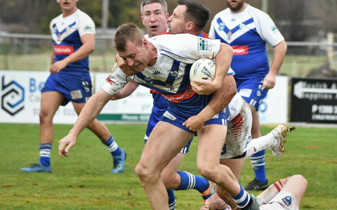 Jackson Brien scored a try in St Pat's 34-8 win over Lithgow Workies on Saturday. Picture: Chris Seabrook 