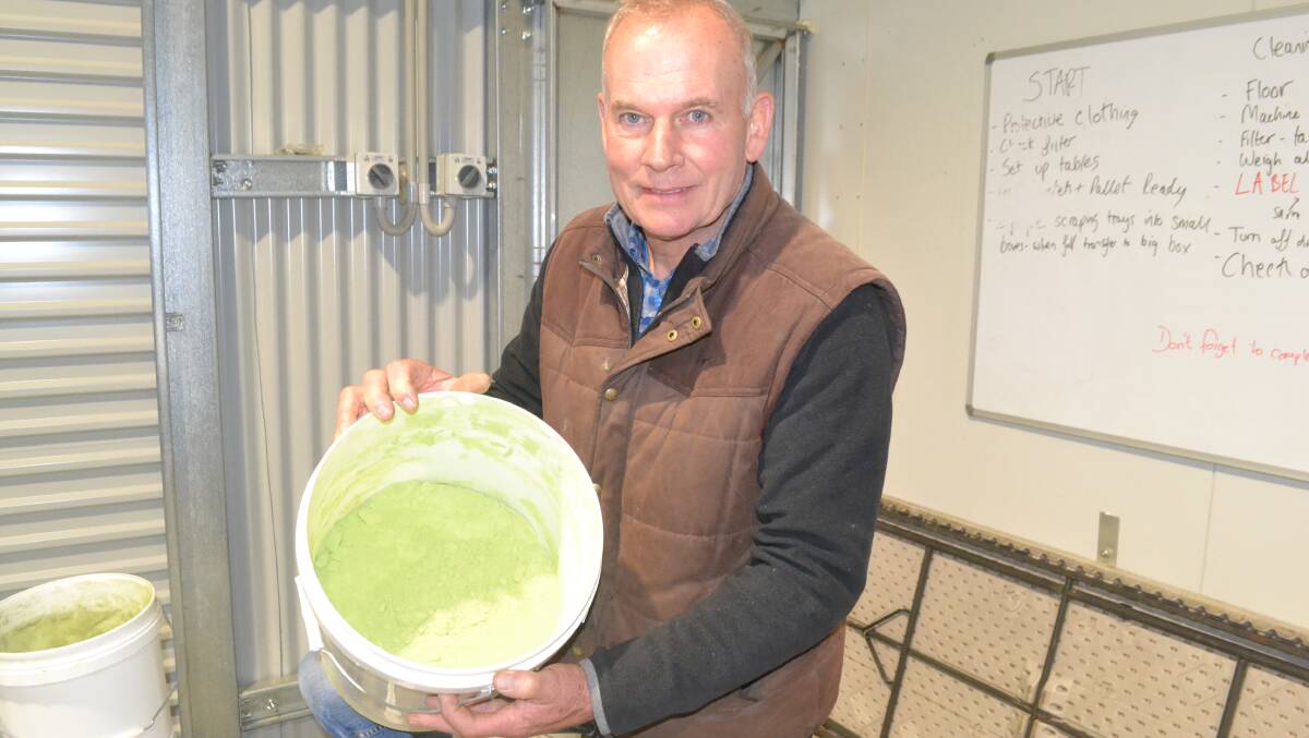 NEW INITIATIVE: Kurrawong Organics farmer Quentin Bland, with a bucket of powder broccoli. Photo: BRADLEY JURD