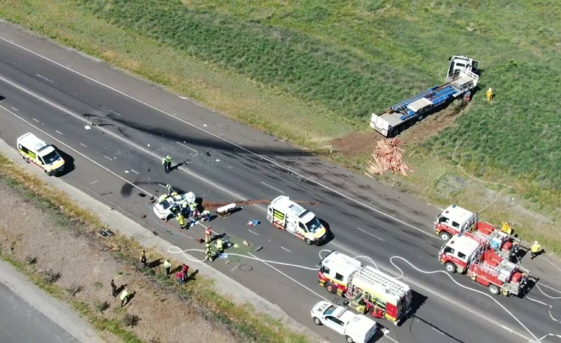 The scene of the awful crash on the Northern Distributor Road