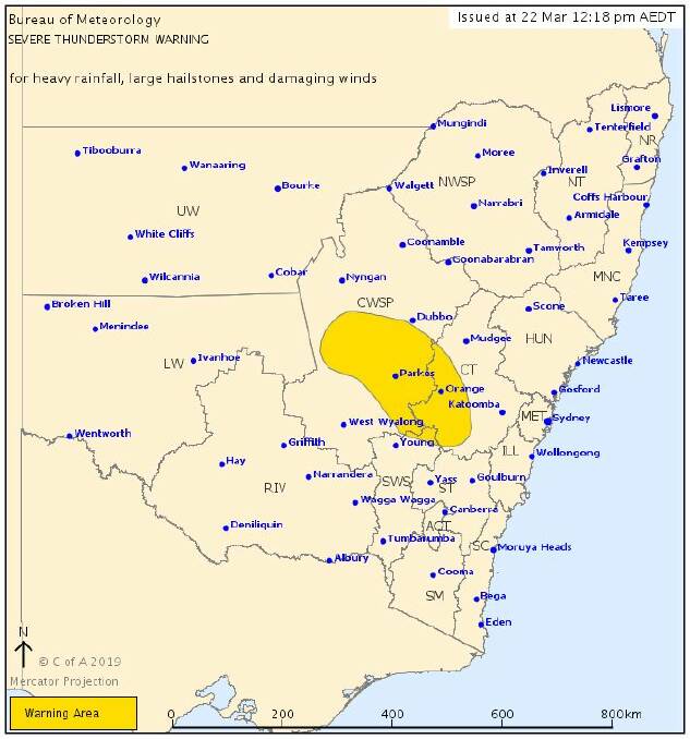 Severe thunderstorms and possible heavy rain, hailstones and damaging winds