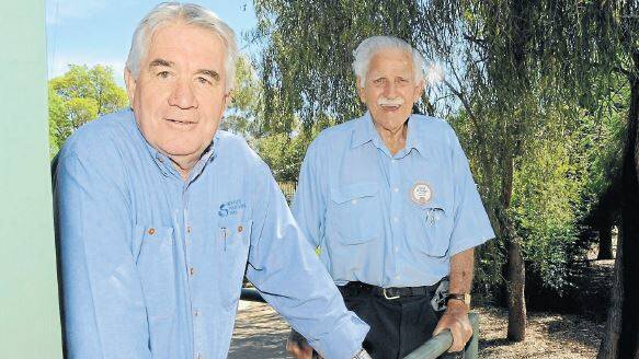 Lions Club members Bob Chapman and the late Hugh Treloar in 2014 as they kept the struggling club going. Picture by Belinda Soole 