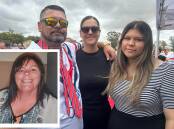 Carol's son Shane Read (Dubbo) with daughters Shenae (Dubbo) and Riannah Read (Broken Hill) at the Peak Hill cemetery. Insert: The late Carol Joy Riley (nee Read). Pictures supplied 
