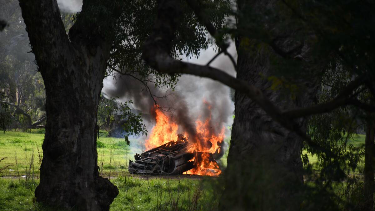 A car was set alight in June 2022, highlighting part of Dubbo's crime problem. Picture: Amy McIntyre