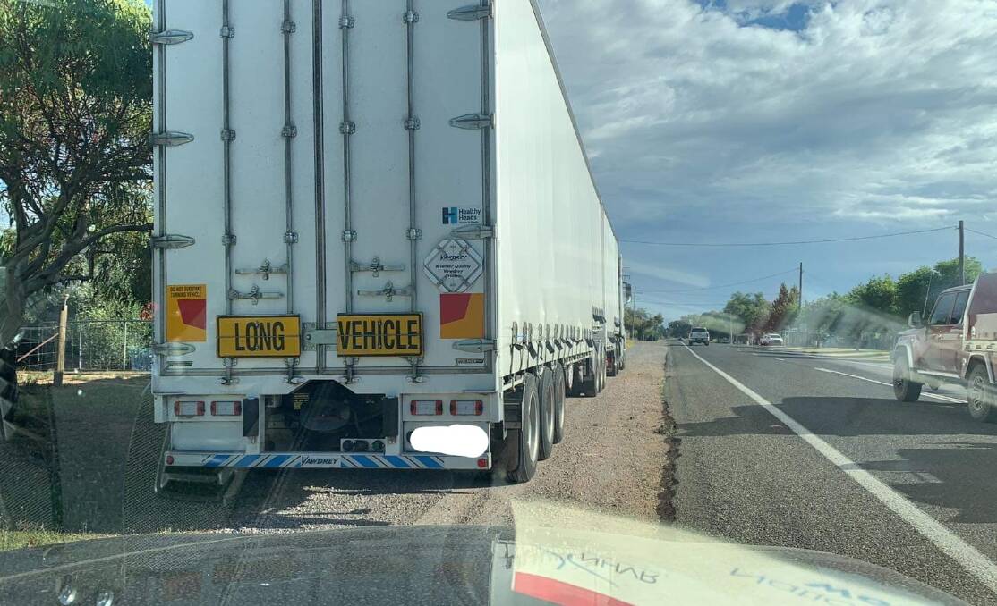 The B-Double was detected at 98kkph in a sign posted 60kph roadwork zone - Alectown . Picture: Traffic and Highway Patrol Command 