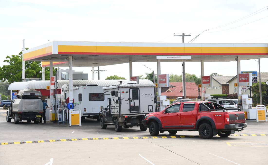 Caravans could be seen around Dubbo filling up before heading on their journey. Picture by Amy McIntyre 