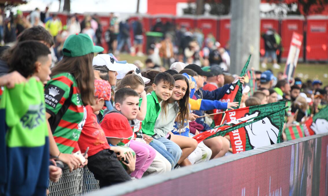 Kids of all ages watching the NRL match. Picture: Amy McIntyre 