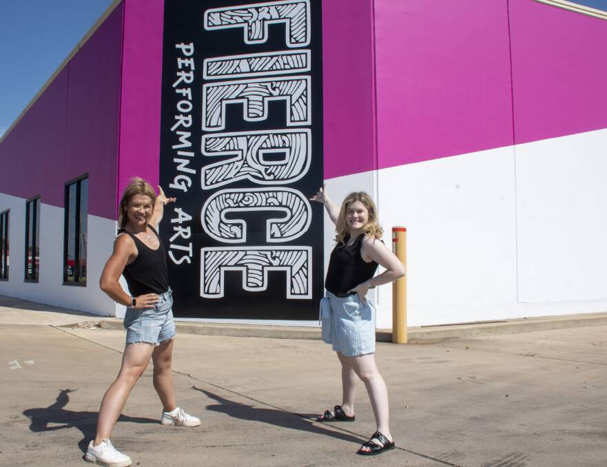 Emma Trudgett and Brandi Grady stand proudly in front of the Fierce Performing Arts building. Picture by Belinda Soole 