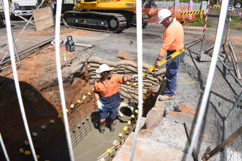 Workers doing heavy patching work in Dubbo earlier this year. Picture Amy McIntyre 