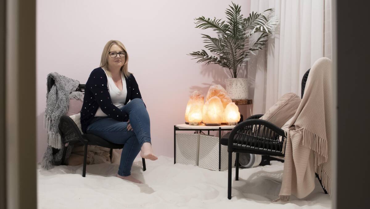 SALT THERAPY: So Salty business owner Amy Isbister in one of her Salt rooms. Picture: Belinda Soole 