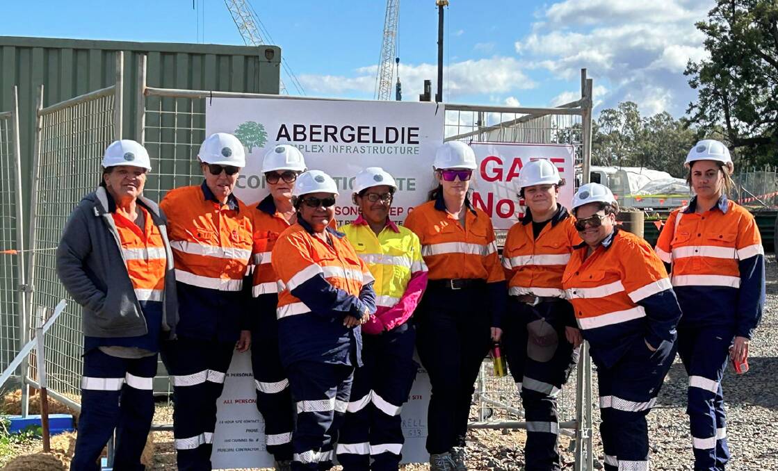Sistas in Trade at the New Dubbo Bridge site on River Street. Picture supplied 