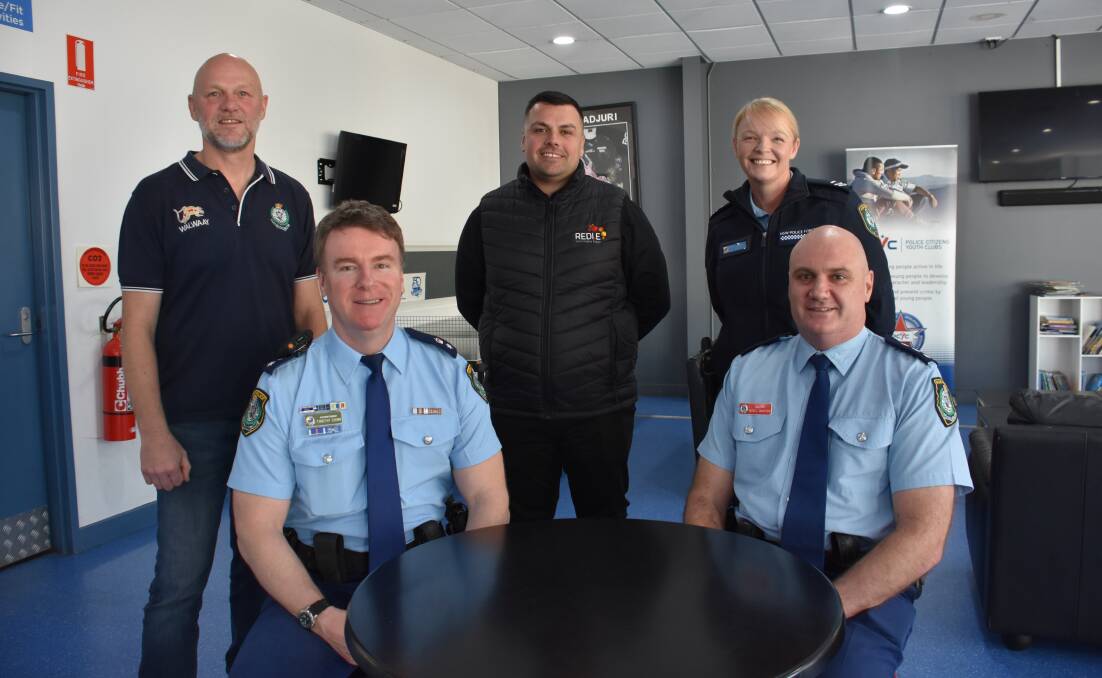 Orana Mid-Western Police District Commander, Superintendent Tim Chinn, Senior Constable Ian Burns - supervisor of the Aboriginal Youth Team, Mark Price - community engagement officer with regional enterprise development institute, Senior Constable Sally Tracey and Youth Engagement Inspector Russell McArthur. Picture by Ciara Bastow
