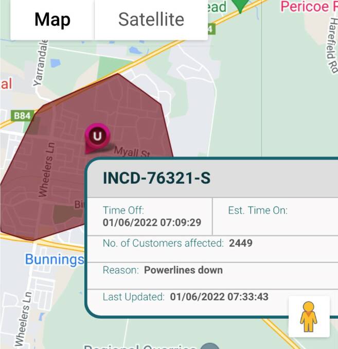MAP: East Dubbo continues to have power outages.