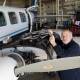 John Greenhill working on an Airlink aeroplane in the workshop. Picture: Belinda Soole 
