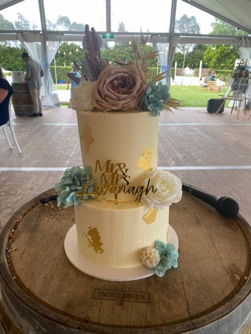 A cake Bella made for a recent wedding in Wollongong. Picture supplied