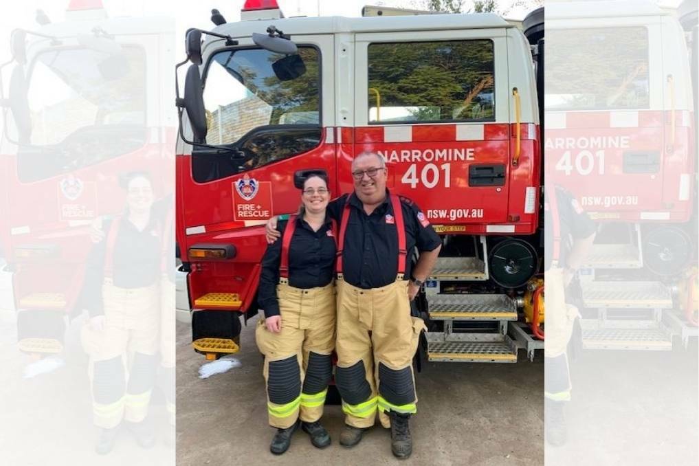 Skye Jones and captain Ewen Jones have made history as Narromine's first Fire and Rescue NSWs father-daughter duo. Picture supplied 