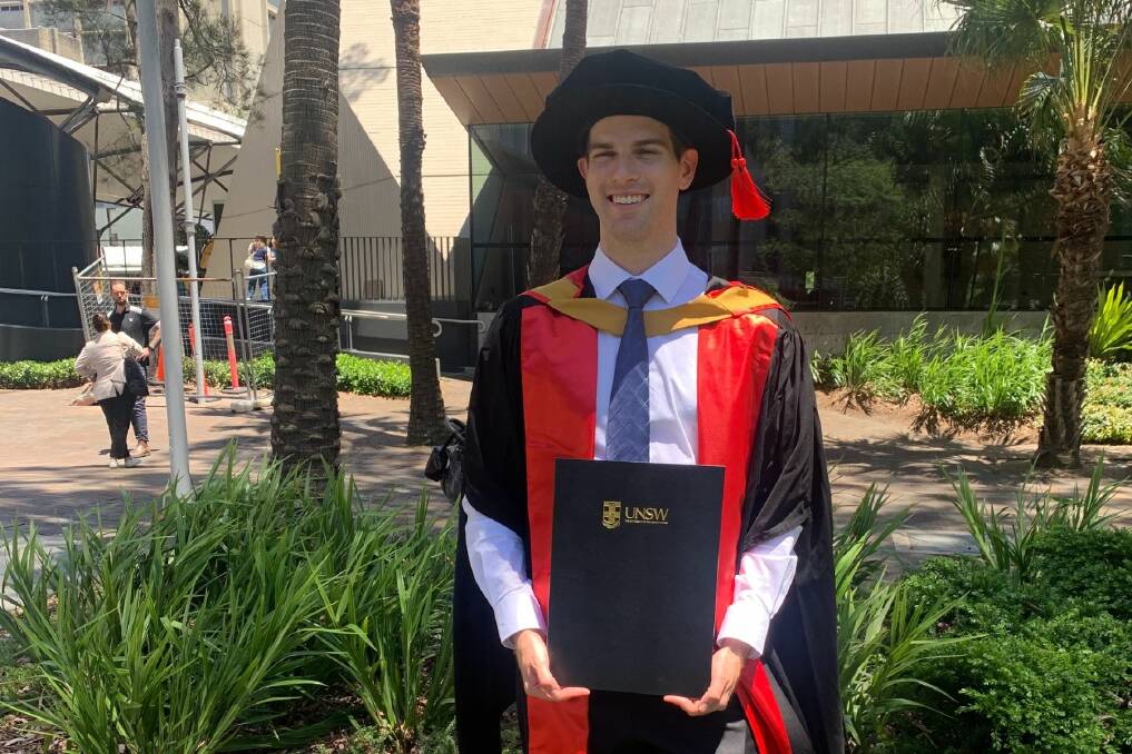 Henry Bell at his graduation ceremony from the University of NSW. Picture supplied 