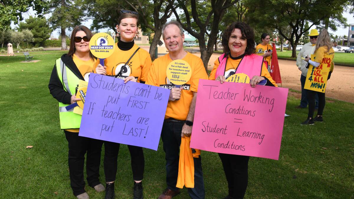 Teachers at a previous strike want change to happen so they can put students first. Picture: Amy McIntyre 