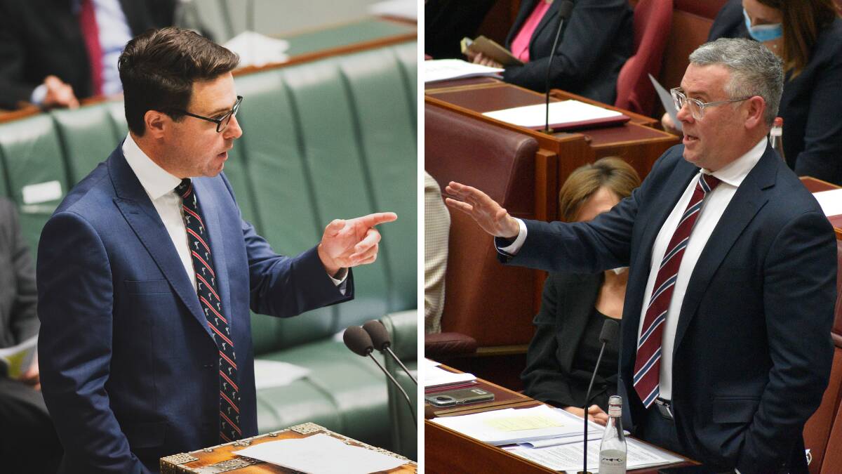 A war of words has broken out between Nationals leader David Littleproud (left) and Agriculture Minister Murray Watt. Pictures by Jamieson Murphy