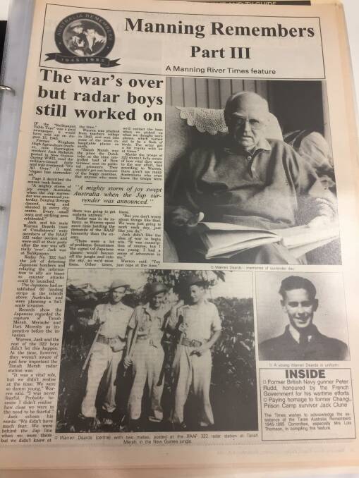 READ ALL ABOUT IT: Former agriculture teacher Warren Deards was posted in New Guinea during World War II.