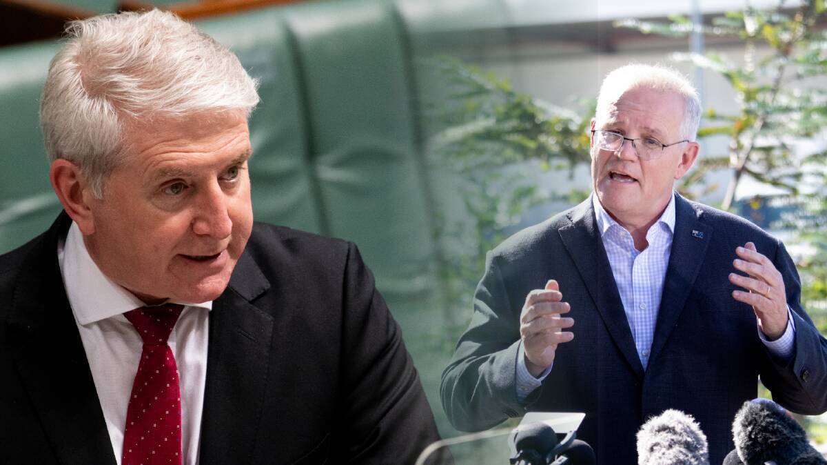 Labor's defence spokesman Brendan O'Connor says it is seeking a briefing from the government over Scott Morrison's, right, 'red line' warning. Pictures: Elesa Kurtz, James Croucher