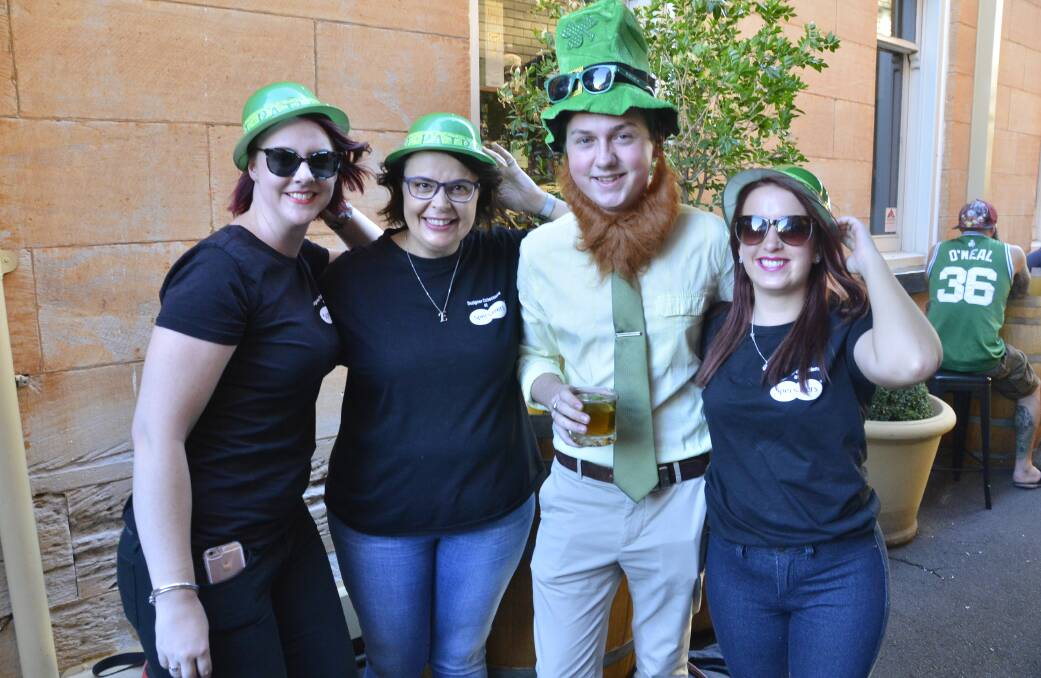 Celebrating the Luck of the Irish at the Old Banks annual St Patrick's Day event were Celeste Williams, Eleyna Aird, Lachlan Cusack and Becky Wild.