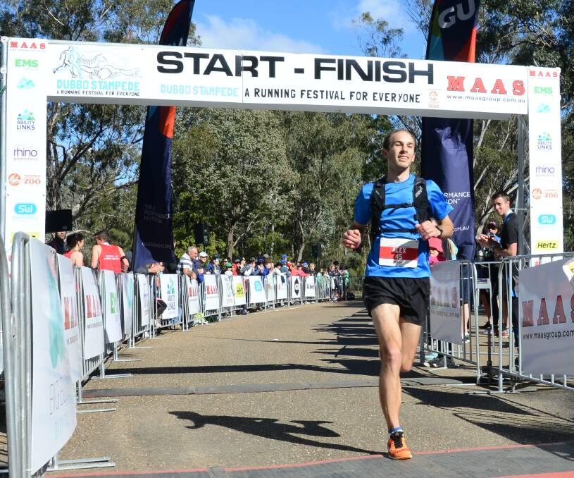 ON DEBUT: Lithgow's Alex Visser was the first man over the line in the Rhino Ramble - his first marathon. Photo: PAIGE WILLIAMS