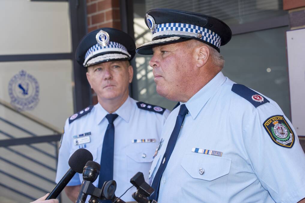The NSW Police Force commissioner Mick Fuller announces new squads for country areas. Photos: Peter Hardin