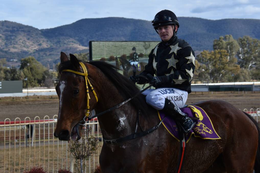 PERFECT: Everything went according to plan for Billy Cray who jockeyed Outta Space in race three of the 2019 Winter Race Day at Mudgee. Photo: Jay-Anna Mobbs