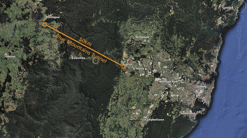 WILL IT HAPPEN?: The proposed path of the Blue Mountains tunnel.