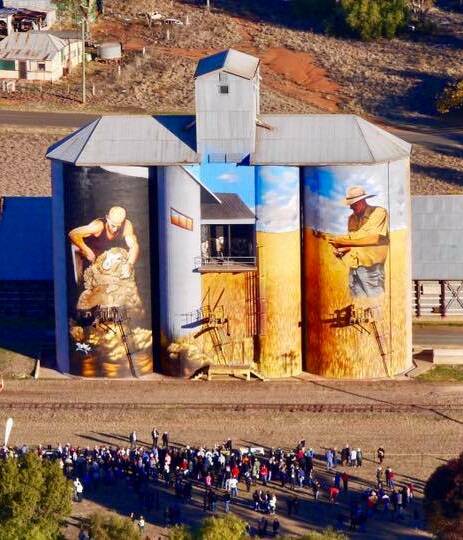 Grain gain: The painted silo at Weethalle, near West Wyalong, which was completed and officially opened recently. 