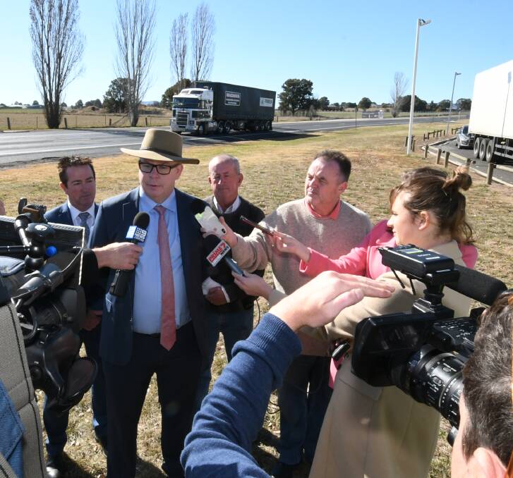 Transport for NSW's Alistair Lunn addresses the media in July 2019 as the concept design for the highway upgrade was revealed. Picture by Chris Seabrook