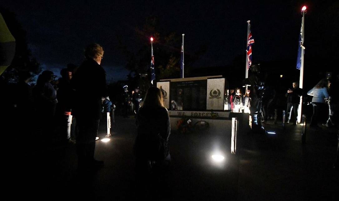 NOT THIS YEAR: The 2019 dawn service in Robertson Park on Anzac Day. Photo: CARLA FREEDMAN 