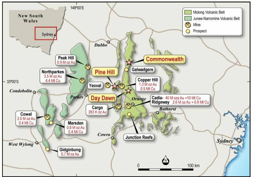 GOLD BELT: The site of the Commonwealth gold and copper deposit north of Orange. Photo: Supplied 