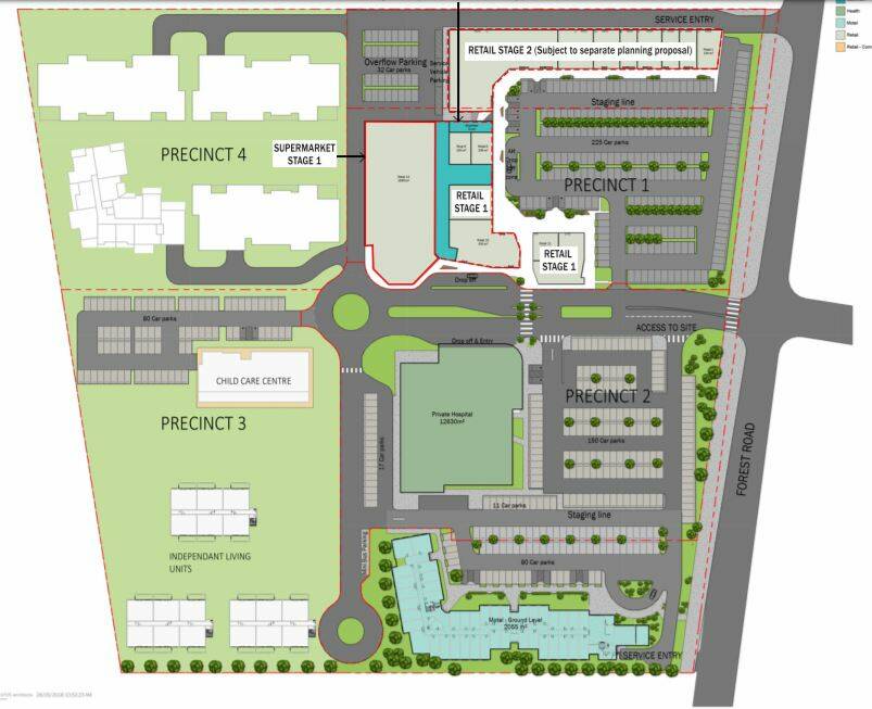 FUTURE SITE: The convenience store/supermarket would be located in precinct one of the map next door to the new private medical centre at Bloomfield.