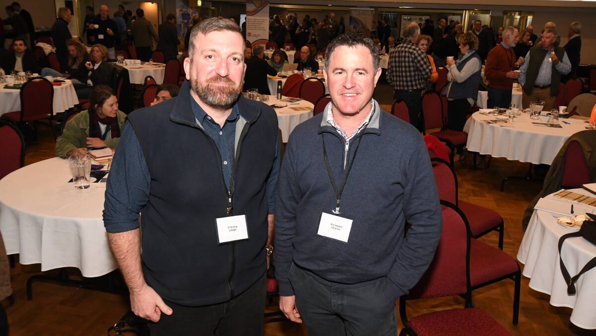 ADVICE: Steven Crimp and Richard Heath were key speakers at the Risks and Rewards of Farming in a Changing Climate conference. Photo: JUDE KEOGH