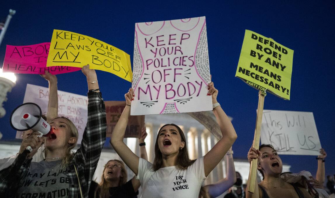 Pro-choice demonstrators gather in front of the US Supreme Court on May 3 to protest against the erosion of abortion rights. Picture: Getty Images