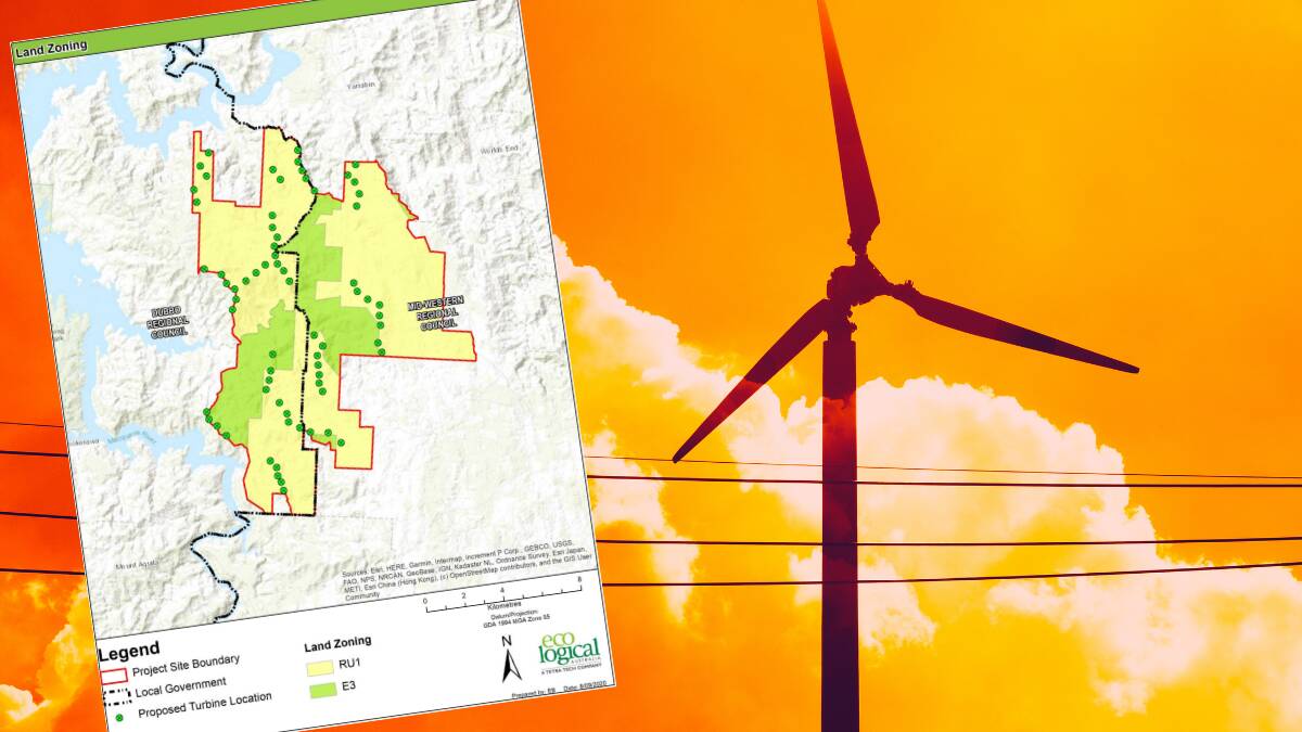 FORWARD: The proposed Burrendong Wind Farm Plans. Photo: NSW DPIE. 