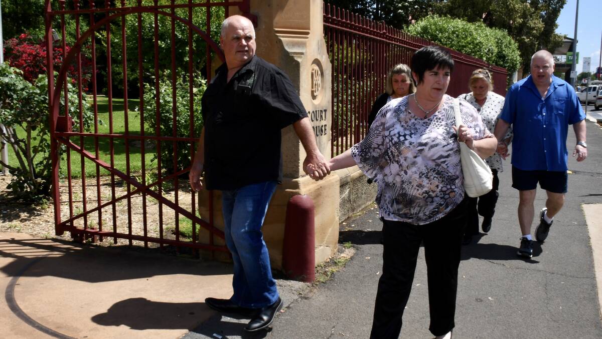 SENTENCE: The Cumberland Family arriving at Dubbo Court House ahead of the sentencing on Thursday. Photo: BELINDA SOOLE