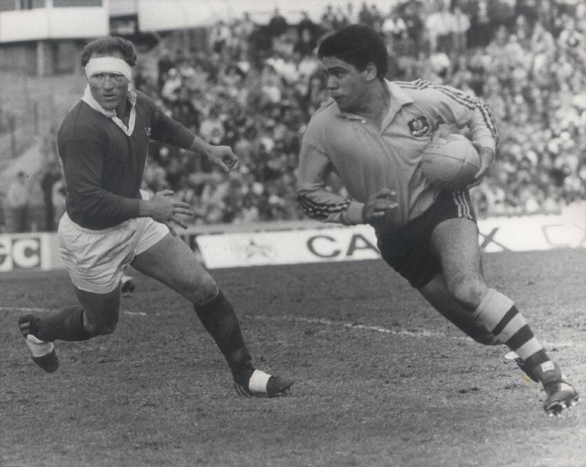Australian Rugby Union footballer Mark Ella representing the Wallabies in a Test on July 9, 1983. Photo: SMH SPORT 