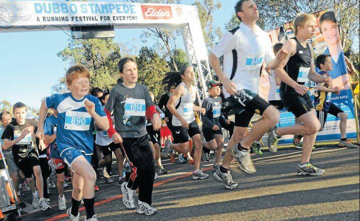 THE FIRST: Runners compete in the 5.5km Dingo Dash in the inaugural Dubbo Stampede. Photo: JOSH HEARD / ARCHIVES