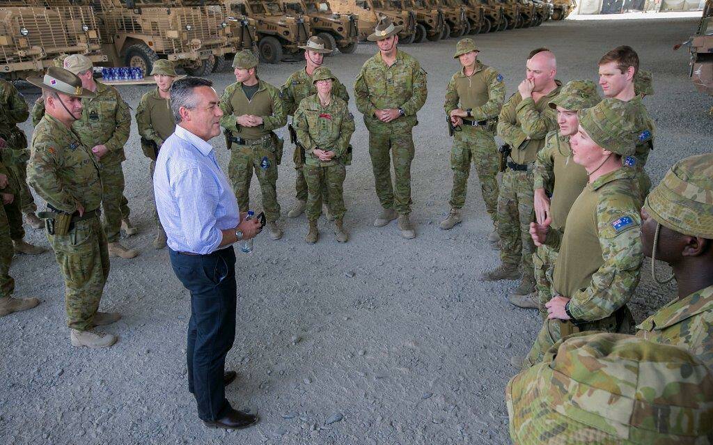 Minister for Defence Personnel and Veterans’ Affairs Darren Chester visited troops in Iraq and Afghanistan last month. Photo: CONTRIBUTED