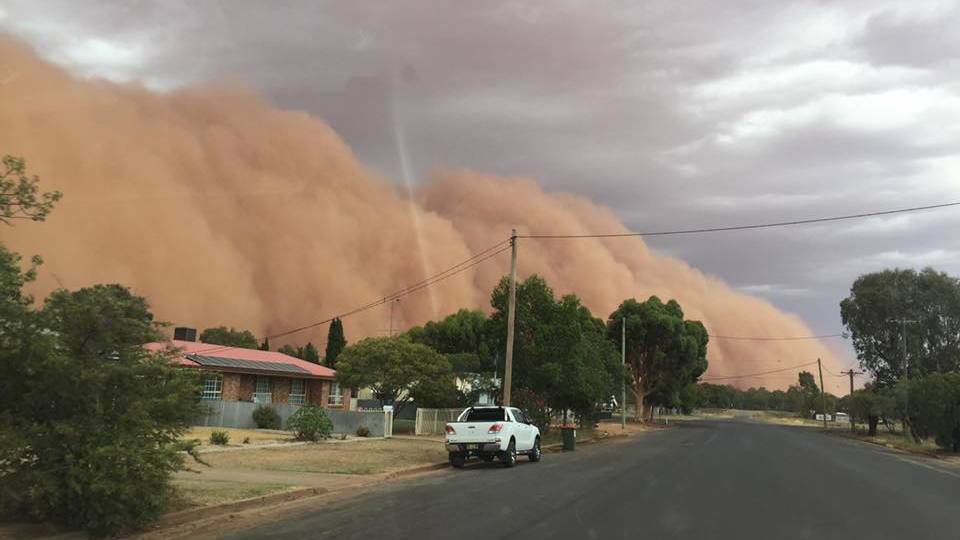 A dust storm in Nyngan over the summer. Photo: SARAH BARTON