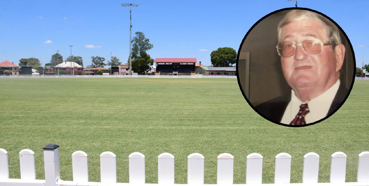 IN HONOUR: Victoria Park No 1 Oval could be named after former general manager and town clerk Tony Kelly, who had a great love of sport. Photo: BELINDA SOOLE Inset: FILE