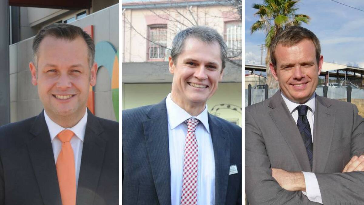OPINIONS: Dubbo Regional Council mayor Ben Shields, Independant candidate for the State election Mathew Dickerson and Country Labor candidate Stephen Lawrence. 