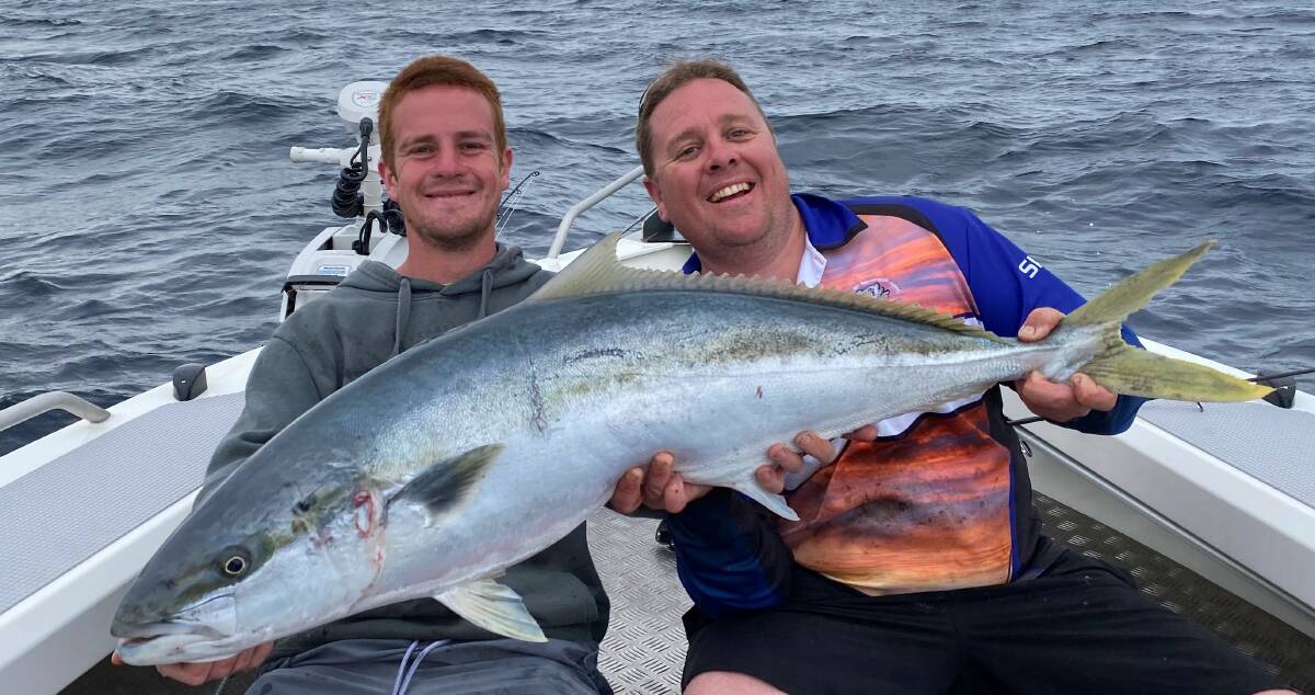 LUCKY CATCH: Nick Rodwell boated this 116cm Kingfish out fishing with Dubbo Catches' Matt Hansen last week. Photo: Matt Hansen.