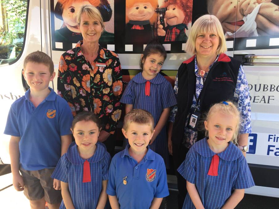 HEAR: Students from Dubbo Public School were tested by the Hear our Hear Ear Bus. Photo: CONTRIBUTED