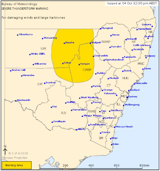 Severe thunderstorm warning for damaging winds and large hail issued for region